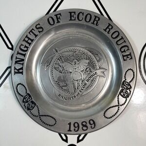 1989 Knights of Ecor Rouge Fairhope AL Mardi Gras Commemorative Plate Made in US